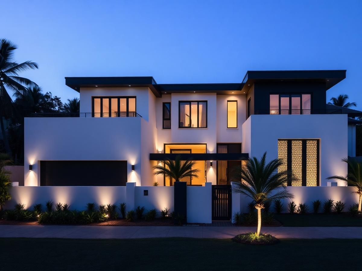 Modern completed residential home built by Hi-Lub Construction